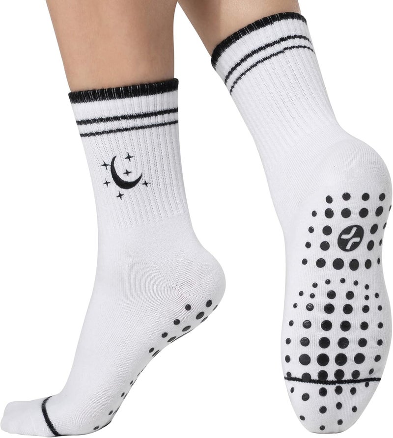 CoolMate Store Pilates Socks with Grips for Women, Yoga Socks, Crew Non Slip Women for Barre, Pilates Gifts - Image 1